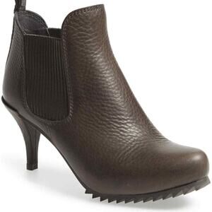 Pedro Garcia Justine Ankle Boot 36.5/6.5 Ash Brown Leather Chelsea Booties